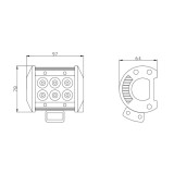 Proiector LED Auto Off Road 18W 6SMD 1200lm 97x78x64mm 12-32V CLL009 Carguard