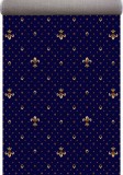 Traversa Bisericeasca Festonata Surfilata, Model Lotos 578-810, Latime 2m, Marime 200 x 300 cm, Albastru, Inaltime Fir 9 mm, Antialergic, Polipropilen