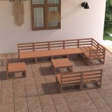 VidaXL Set mobilier de grădină, 10 piese, maro miere, lemn masiv pin 3075642