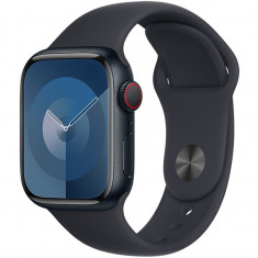 Apple Watch 9, GPS, Cellular, Carcasa Midnight Aluminium 45mm, Midnight Sport Band - S/M