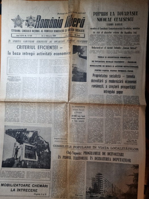 romania libera 2 februarie 1989-art. cluj napoca