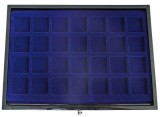 Sertar lemn inaltime 12 mm Black Lacquer pentru 28 monede de 40 mm