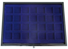 Sertar lemn inaltime 12 mm Black Lacquer pentru 28 monede de 40 mm foto