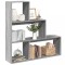 vidaXL Bibliotecă/separator 3 niveluri gri sonoma 123x29x123 cm lemn 857990