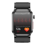 Cumpara ieftin Smartwatch iSEN P300-Pro, Negru, Curea Silicon Neagra, 2.13 AMOLED, Ritm Cardiac, SpO2, Tensiune (Pompa de Aer), ECG, Temperatura, Moduri Sport, Bluet