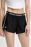 Under Armour pantaloni scurți de antrenament Tech Play culoarea negru, cu imprimeu, medium waist, 1389882