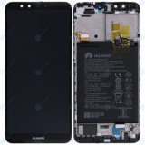 Huawei Y9 2018 (FLA-L21 FLA-LX2) Capac frontal modul display + LCD + digitizer + baterie negru 02351VFS 02351VFR
