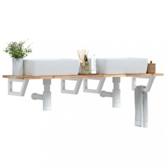 vidaXL Raft pentru lavoar montat pe perete, oțel și lemn masiv acacia 3302686