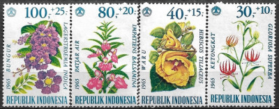 B2293 - Indonezia 1965 - Flori 4v.neuzat,perfecta stare foto