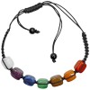 Brățară șnur shamballa, pietre naturale pătrate 7 chakre, barbați și femei, reglabilă