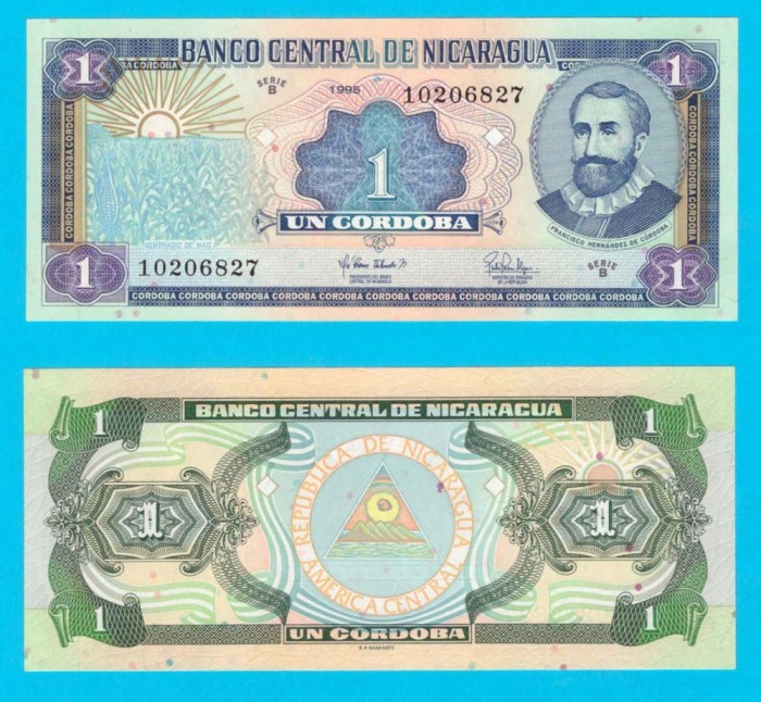 Nicaragua (p#179) 1 Cordoba 1995 UNC &#039;C&oacute;rdoba&#039; serie: B 10206827