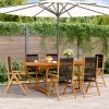 Set Mobilier Gradina Gossi 7 Piese, Polipropilena Neagra si Lemn Masiv Acacia, Masa Extensibila si Scaune Rabatabile