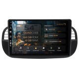 Navigatie Fiat 500 (2007-2014) rama neagra 4GB RAM Android Quadcore DSP GPS Wi-FI Carplay Android Auto USB Bluetooth Waze Touchscreen 9 inch