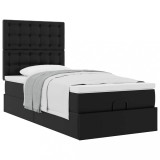 Gossi cadru de pat otoman saltea neagra 100x200cm piele artificiala