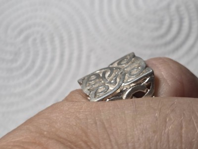 Inel vintage argint cu model celtic irlandez foto