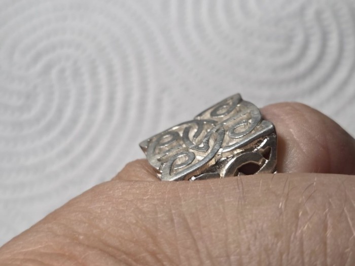 Inel vintage argint cu model celtic irlandez