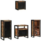 Cumpara ieftin Set de mobilier pentru baie 4 buc. Multicolor si negru
