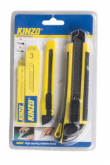 Cutter Set 2 bucati + 2 seturi de lame Kinzo, Negru/Galben foto