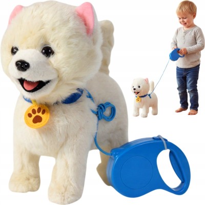 C&amp;acirc;ine interactiv din pluș cu lesă, re&amp;icirc;ncărcabil prin USB, cu funcții de sunet și mișcare foto