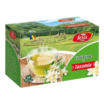 Ceai Verde cu Iasomie 20 plicuri Fares foto