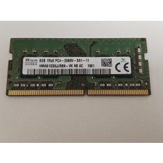 Memorie ram Laptop SK Hynix, 8GB, DDR4, 2666Mhz, 1Rx8, PC4-2666V, CL19, HMA81GS6JJR8N-VK, PC4-21300, 1.2V, non-ECC, Unbuffered, SODIMM, 260 pini