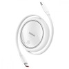 CABLU alimentare si date Baseus Free2Draw Mini, Fast Charging Data Cable pt. smartphone, retractabil, USB Type-C la USB Type-C 100W, 1m, alb &quot;P1036450