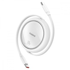 CABLU alimentare si date Baseus Free2Draw Mini, Fast Charging Data Cable pt. smartphone, retractabil, USB Type-C la USB Type-C 100W, 1m, alb &quot;P1036450