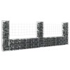 Gossi cos gabion in forma de u cu 3 stalpi, 260x20x100 cm, fier