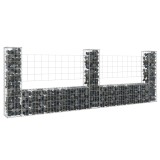 VidaXL Coș gabion &icirc;n formă de U cu 3 st&acirc;lpi, 260x20x100 cm, fier