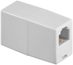 Adaptor modular 6P4C OEM RJ11 mama la RJ11 mama Alb foto