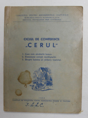 CICLUL DE CONFERINTE &amp;#039; CERUL &amp;#039; , 1952 foto