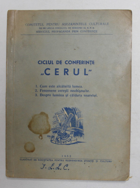 CICLUL DE CONFERINTE &#039; CERUL &#039; , 1952