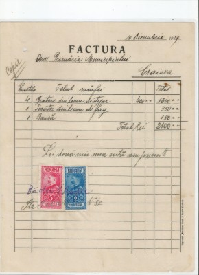 Romania, Factura, Craiova, 1929 foto