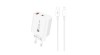 &Icirc;ncărcător de perete A6MaxL 20W USB-A USB-C cu cablu USB-C - Lightning de 1m - Alb