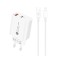 &Icirc;ncărcător de perete A6MaxL 20W USB-A USB-C cu cablu USB-C - Lightning de 1m - Alb