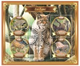 Timbre Madagascar 2022 Fauna Lynxi - Set Complet Colita + Bloc - Straine Dupa 1950, Stampilat