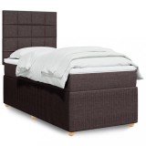 Gossi pat box spring cu saltea, maro inchis, 90x200 cm, textil