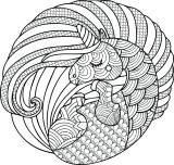 Cumpara ieftin Sticker decorativ, Mandala, Unicorn, Negru, 63 cm, 7361ST, Oem