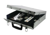 Valiza cu 4 inele pentru monede, Compact A4, interior catifea neagra
