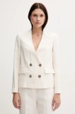 Sisley sacou culoarea bej, cu doua r&acirc;nduri de nasturi, uni, 270YLW035