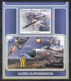 Guineea Bissau 2017 - Avioane supersonice, Colita + Bloc, 4 POZE, MNH