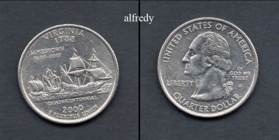 SUA 2000 Quarter, 25 Centi, Virginia, D foto