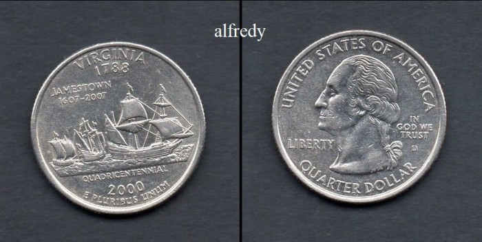 SUA 2000 Quarter, 25 Centi, Virginia, D