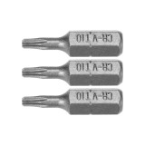 Set 3 biti torx 1/4 t10x25mm Sthor 65492