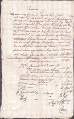 A3742N Act privitor la un &icirc;mprumut de florini renani, 1837, T&acirc;rgu Lăpuș, limba maghiară, h&acirc;rtie cu filigran G&ouml;rg&eacute;ny (Moara de h&acirc;rtie Gurghiu, Mureș)