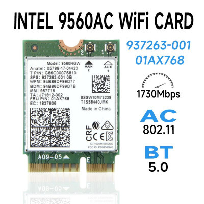 Modul Wifi laptop Intel Dual Banc AC 9560NGW M.2 1.73Gbps 160Mhz 2230 foto