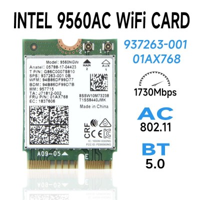 Modul Wifi laptop Intel Dual Banc AC 9560NGW M.2 1.73Gbps 160Mhz 2230 foto