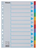 Separatoare Esselte carton reciclat si reciclabil A4 12 taste multicolor
