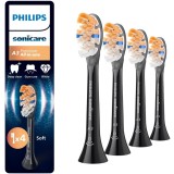 Rezerve Philips Sonicare A3 Premium All in One HX9094/88, pachet de 4 capete de periere standard, sincronizarea modurilor BrushSync, Negru
