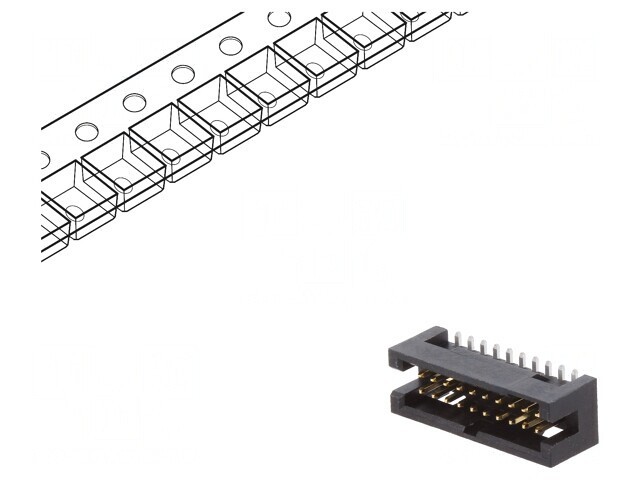 Soclu pini Minitek127 vertical 20 pini 1,27mm